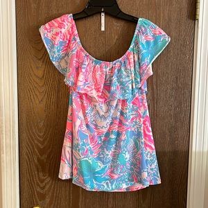 Lilly Pulitzer La Fortuna top Blue peri Size small NWT